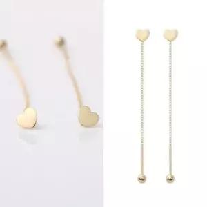 정품 14K 골드 하트 롱 귀걸이 피어싱_한쪽 W039AC7