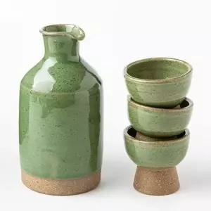 [콩심팥심]주병 진 세트 이천도자기 그린 굽잔