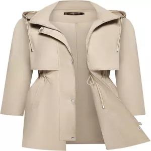 여성용 블로거러브 레인 재킷과 후드 트레치 코트 경량 레인코트 패커블 윈드브레이커