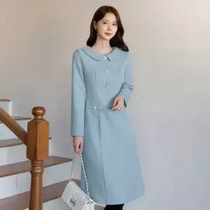 [시크라인] 토이람 플랫카라 트위드 A라인 원피스