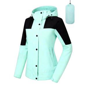 등산 여행용 후드 패커블 방수 레인 여성용 바람막이가 재킷 경량 있는 레인코트