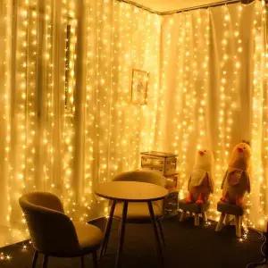 인트홈 YWF474V2 커튼 전구 300구 3m 파티 인테리어 장식 조명