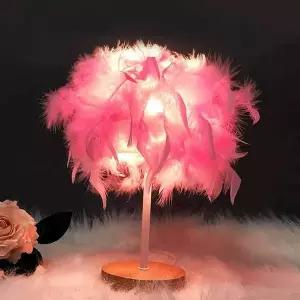 깃털 NXQ084M7 무드등 핑크 우드받침 책상 침실스탠드