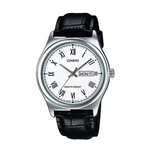 [신세계라이브쇼핑]카시오 MTP-V006L-7B 남성 라운드 아날로그 가죽 손목 시계
