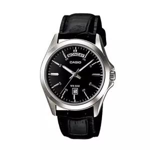 [신세계라이브쇼핑]카시오 MTP-1370L-1A 남성 라운드 아날로그 가죽 손목 시계