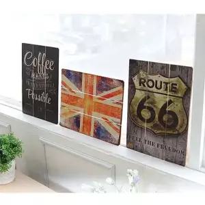 빈티지 CFY170J9 우드 스타일 벽걸이 장식보드 1P 고품질 인테