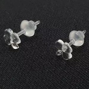실리콘 클로버 피어싱 10P 투명 귀걸이