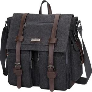 위츠만 빈티지 캔버스 메신저백 남녀용 대형 사첼백 크로스바디 어깨와 17인치 노트북
