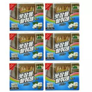 산도깨비 옷장용 탈취제 코튼향 4입 /냄새제거 방향제 4입 x 6개