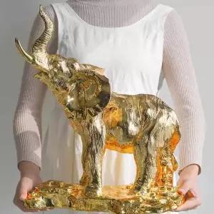 황금 VOU340Z0 코끼리 소품 인테리어오브제 코끼리조각상 코끼