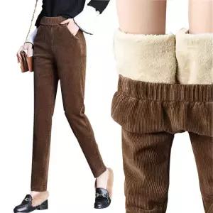 (당일배송) 러브율 골덴바지 기모바지 여자 여성 솜바지 밍크 패딩 바지 기모 누빔 일자 슬림핏 라인 여자