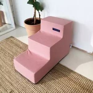 ( )강아지 3단 미니 스테블 계단 헤링본핑크 1P 스텝