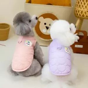 1사이즈 크게주문 S-2XL 애견 누빔 조끼 하네스 김장조끼 보아퍼 강아지옷