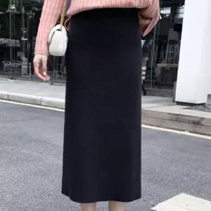 [룽스]H라인 치마 골지 니트 스커트 밴딩롱치마 2컬러