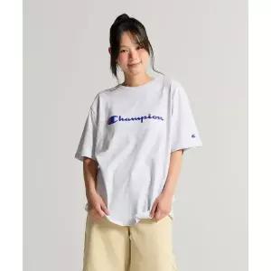 챔피온 CHAMPION 빅 로고 루즈핏 반팔 티셔츠 Light Grey 417098