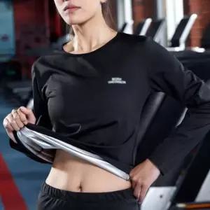 여자땀복티셔츠 여성 땀복 긴팔 티셔츠 블랙 1P 헬스 홈트 트레이닝복