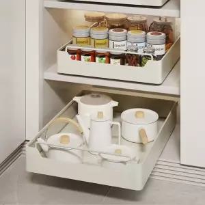 파스타철제정리대 서랍형트레이 양념통 선반 스틸수납함 슬라이딩 (WFKHZ8I)