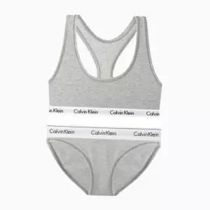 [Calvin Klein]UNDERWEAR CK 여성 코튼 스포츠브라 브라렛팬티 세트 QP1114F3787 GREY 698378
