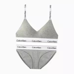 [Calvin Klein]UNDERWEAR CK 여성 브라렛팬티 세트 QF7059F3787 GREY 698479