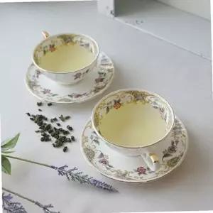 골드라인 플라워 홍차잔 2P 세트 찻잔 티컵 커피잔