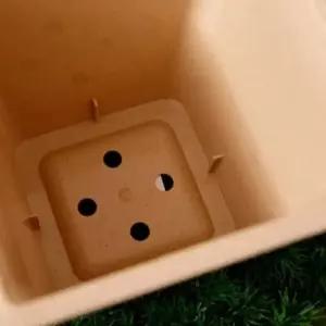 인테리어 화분 베이지색 사각 정원 화분식물 화분갈이 1호 (WFKIQFS)