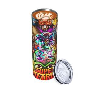 슈퍼 메트로이드 대형 게임 스테인리스 스틸 텀블러 진공 단열 머그컵 보온/보냉 컵 빨대 포함 뚜껑 20온스