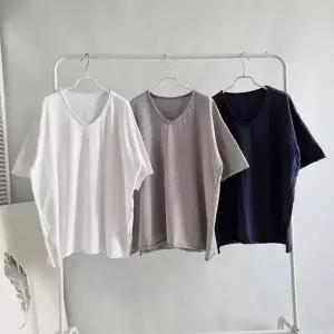 [하프클럽/아이우먼]빅사이즈티 P099L601 데일리워싱면컷팅반팔티 NS