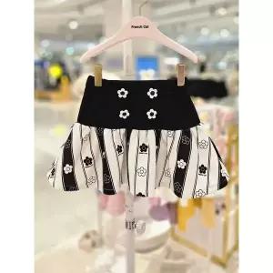 갤러리아 프렌치캣 [봄신상] WH/BK 꽃 ST SK - Q61DAS020