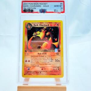 DIY PTCG 등급 카드 2000 로켓 다크 리자몽 - 1세대 컬렉션 게임