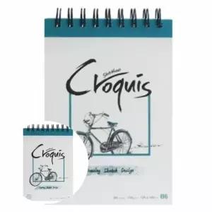 스케치북 B6 105g 80매 아트 크로키 스케치노트 그린 색상 스케치 도화지 (WFKKLUQ)