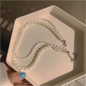 진주목걸이 레이어드 두줄 데일리 패션 액세서리 목걸이 네크리스 초커 목줄 비즈목걸이