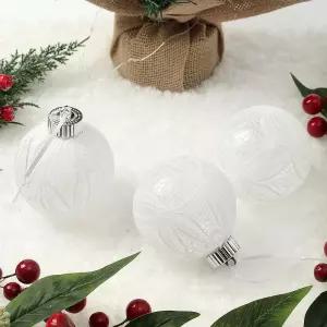 Jdt 시스루 레이스 장식볼 3p 8cm 화이트리프악세사리 액세서리 소품 트리볼 크리스마스
