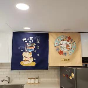 복고양이 찍찍이 주방 가림막 이자카야 일식집 커튼식당가리개 바란스 일본