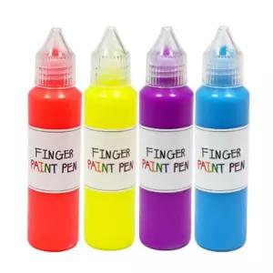 핑거 페인트펜 형광 히아신스 세트 (50ml x 4색)물감 놀이 유아미술 미술