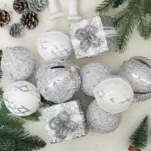 (도토로) 글로우 수제볼 트리 오너먼트 세트(실버 01)꾸미기 크리스마스장식품 데코 용품 소품 꾸미기