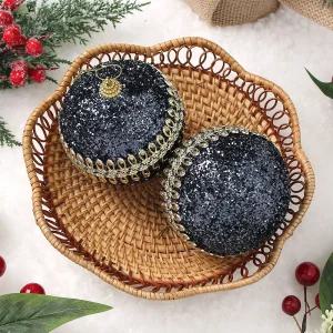 Jdt 다크블루 장식볼 2p 10cm 더골드라인트리악세사리 액세서리 소품 트리볼 크리스마스