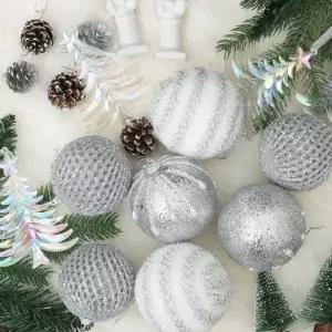 (도토로) 글로우 수제볼 트리 오너먼트 세트(실버 03)꾸미기 크리스마스장식품 데코 용품 소품 꾸미기