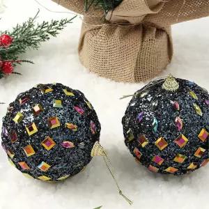 비타리토 다크블루 장식볼 2p 10cm 쥬얼리파티크리스마스 트리소품 악세사리 트리볼 오너먼트 액세서리