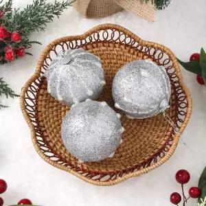 Jdt 장식볼 3p 8cm 진주드롭트리악세사리 액세서리 소품 트리볼 크리스마스