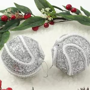 비타리토 로열실버 장식볼 2p 10cm 로프회오리크리스마스트리 트리볼 악세사리 소품 액세서리