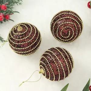 Jdt 장식볼 3p 8cm 구슬체인트리악세사리 액세서리 소품 트리볼 크리스마스