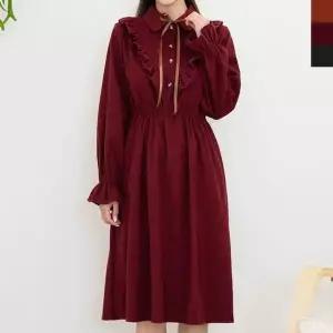 고품질 JJM-SS257 여자앞프릴카라원피스 원피스치마 가을원피스 (WFKMJK3)