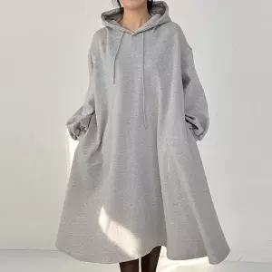 [나야홍]빅사이즈 601 통넓은기모후드원피스 DRAV787_P415346451