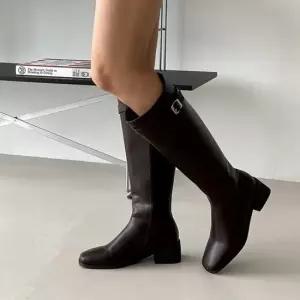 발목 통굽 미들힐 여성화 봄부츠 봄여자신발 겨울 힐