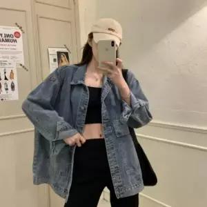 여자 데일리 루즈핏 빈티지 오버핏 데님자켓