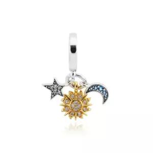 [판도라]762676C01 투톤 셀레셜 트리플 댕글 참