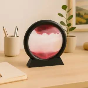 슬로우 모래멍 샌드 아트 액자(블랙+핑크)탁상용 홈갤러리 멍액자 집들이선물 자취 인테리어용품 꾸미기 침