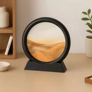 슬로우 모래멍 샌드 아트 액자(블랙+오렌지)탁상용 홈갤러리 멍액자 집들이선물 자취 인테리어용품 꾸미기