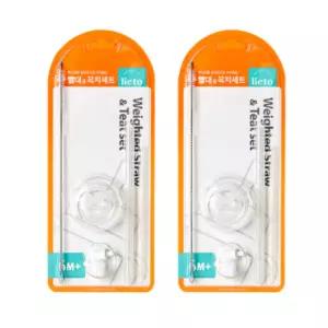 리에또 리필 빨대 꼭지 세트 교체용 더블하트 호환 X2