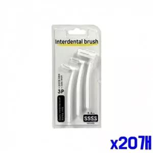 WL 고강도 와이어 치간칫솔 L형 3P 0.4mm 화이트 x20개